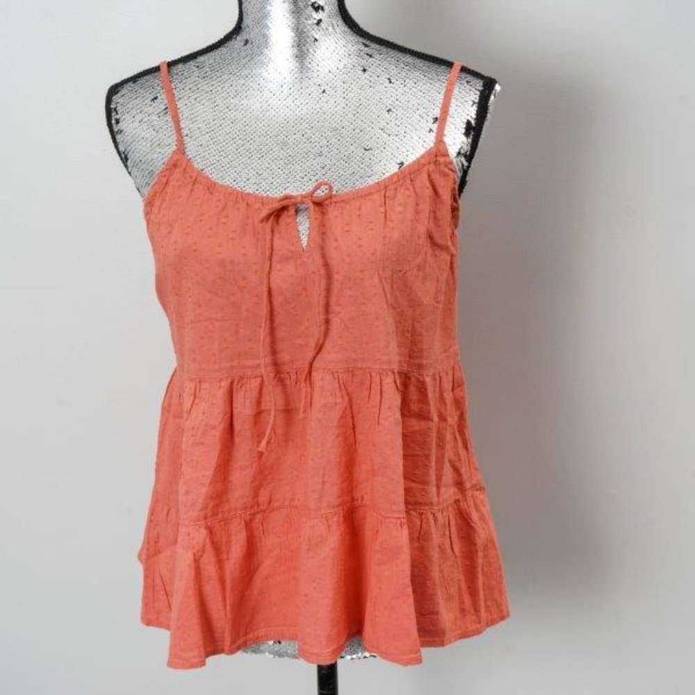 NWT Textured Clip-Dot Tiered Tie-Neck Cami Top  M